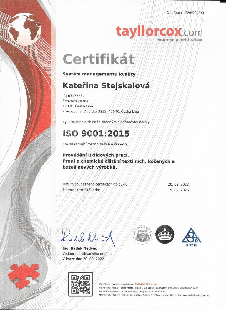 Certifikát Kateřina Stejskalová 2022