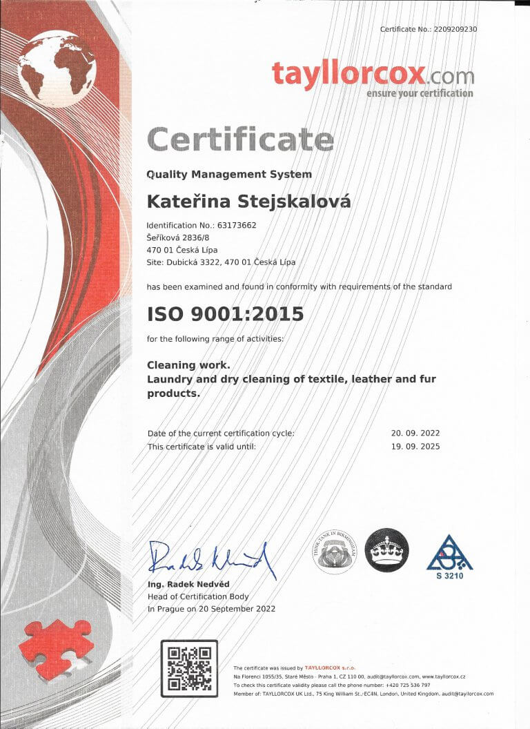 Certifikát Kateřina Stejskalová 2022