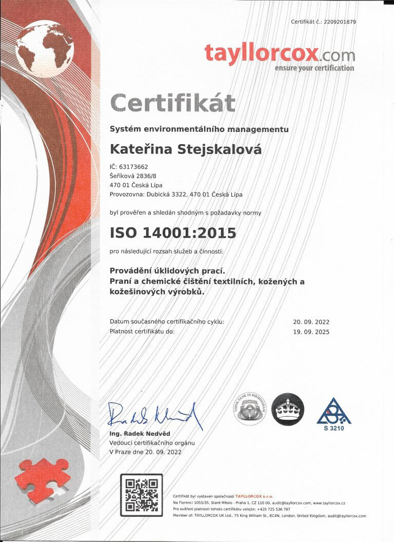 Certifikát Kateřina Stejskalová 2022