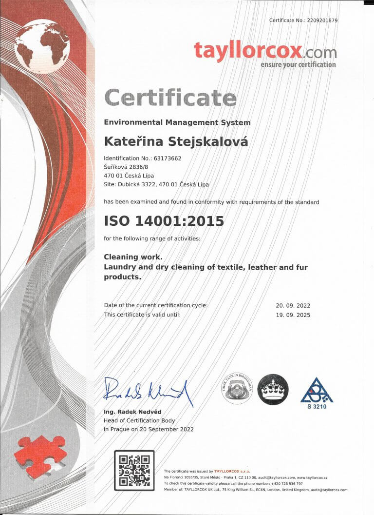 Certifikát Kateřina Stejskalová